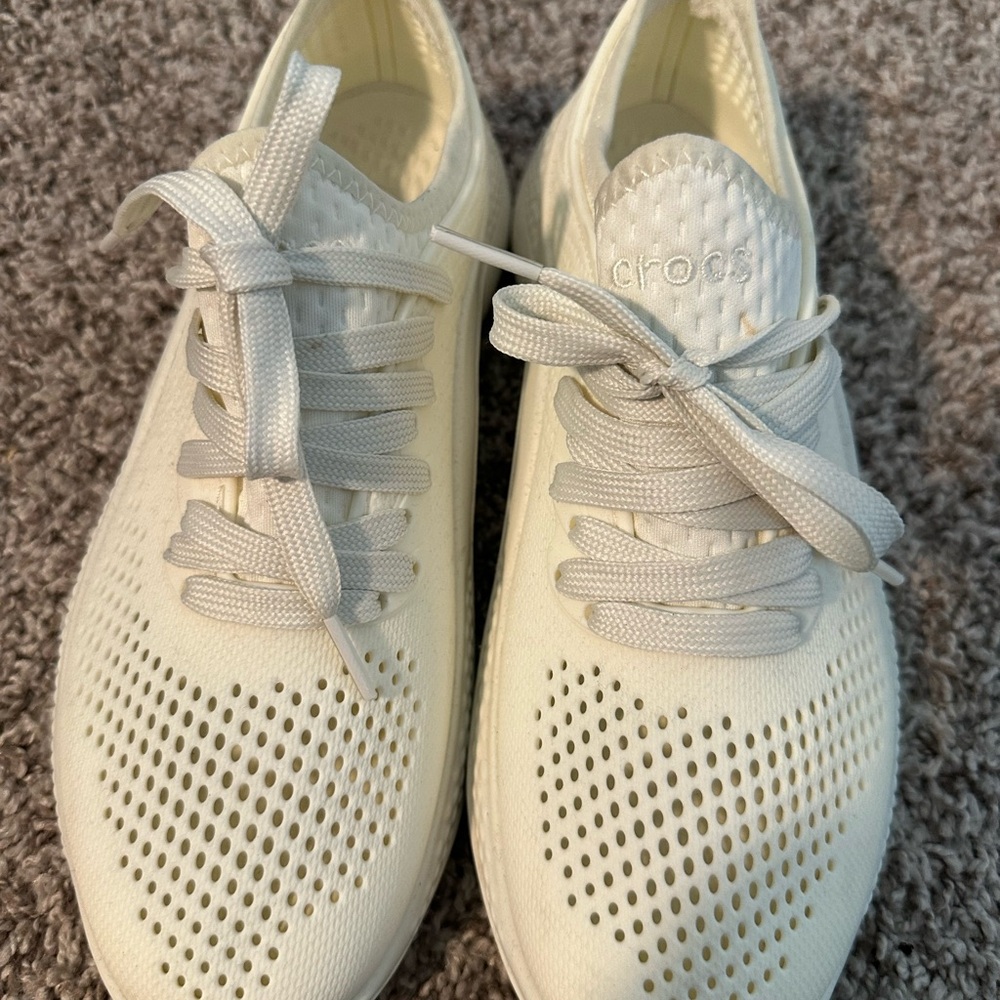 CROCS Women's Lace-Up Sneakers - White